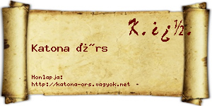 Katona Örs névjegykártya