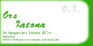 ors katona business card